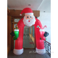 Santa Arch inflável de férias para decoração de Natal